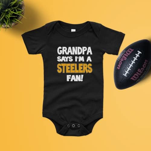 Nanycrafts Baby's My avô diz que eu sou uma roupa de fã do Steelers, fã do bebê Steelers