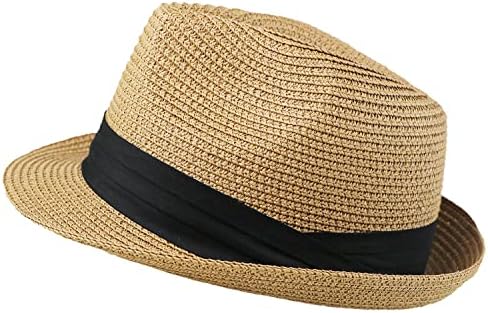 Kids-Straw-Fedora-Hat-Boys-Sun-Beach-Hat-Panama-Panama-Jazz Trilby-Cuban Hat