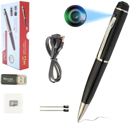 Spy Mini Camera Pen HD 1080p com cartão SD de 32 GB - Pocket Camera Pen.