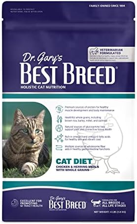 Melhor dieta de gatos de raça feita nos EUA [alimento natural de gato seco para todas as idades]