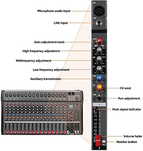 Interface do controlador de som DJ DJ DX16 depensheng com unidade USB para gravação de computador