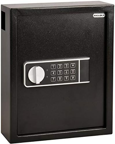 Anslock Key Safe, 48 ganchos Gabinete de chave com trava digital, caixa de trava de chave montada na