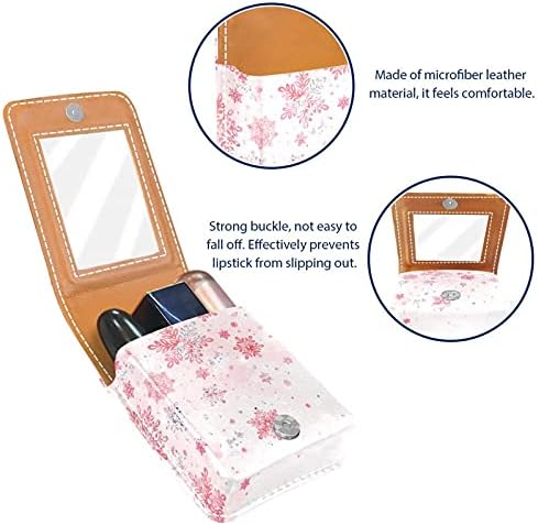Caixa de batom de maquiagem para o organizador de batom portátil de floco de neve vermelho de coral