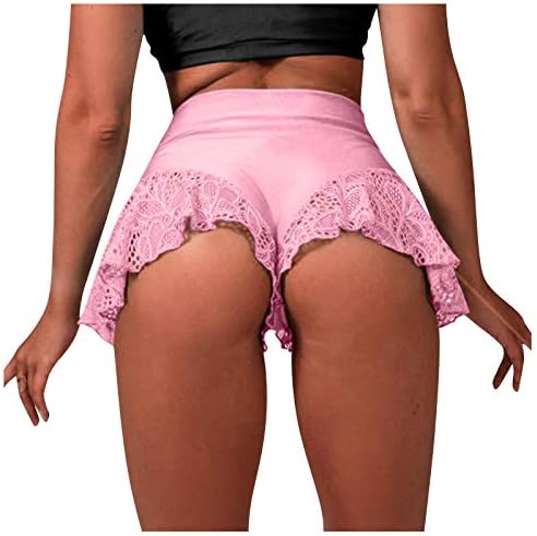 Shorts casuais para mulheres shorts de renda da cintura feminino dança de biquíni mini calças apertadas calças