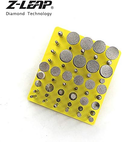 Z-LEAP 50pcs Eletroplatou Diamond Landing Head Betrs Set para Dremel Rotary Tool