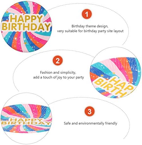 Bandeja de bolo de abaodam 20pcs prato descartável redonda de papel de impressão de papel de aniversário
