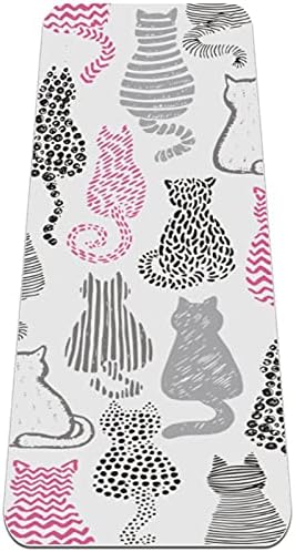 Abstract Cat Extra Grosso Mat de Yoga - Eco Friendly Life Non Slip & Fitness Mat Trepherout tapete para