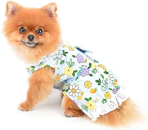 Vestido de cachorro de renda floral com renda floral para meninas pequenas gatos de vestido de verão