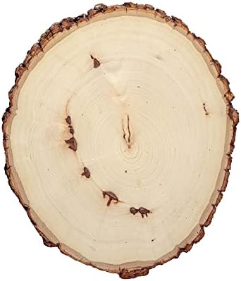 Walnut Hollow Basswood rústico redondo grande com madeira de borda ao vivo - para queima de madeira, decoração