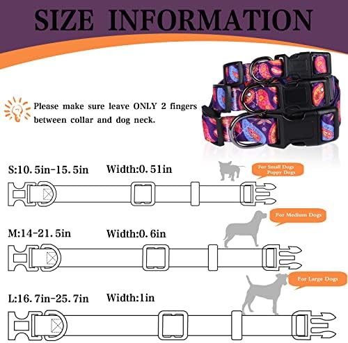 Colarinho para cães para cães grandes / médios / pequenos, colar de nylon para serviço pesado ajustável