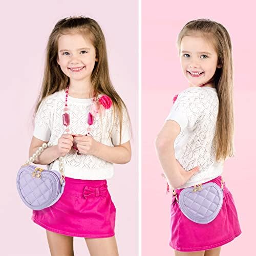 Bluefatty fofo criança bolsa de coração em forma de menina bolsa de moda de moda crossbody mini