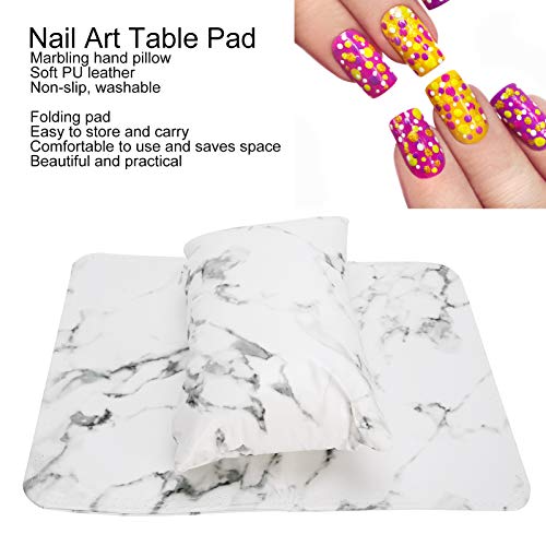 Conjunto de tapete de travesseiro de unha, travesseiro de mão de marmoreio travesseiro de mão PU PU lavável mesa