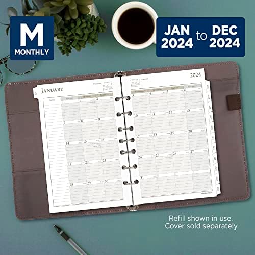 Atualmente, 2024 Planejador diário e mensal de duas páginas por dia, 5-1/2 x 8-1/2, tamanho da mesa, folha