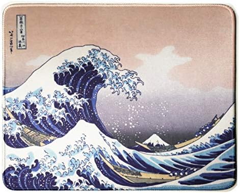 12 x 10 polegadas Japão Art The Great Wave de Hokusai Borracha Natural Borge Edge Office Gaming Mouse Pad