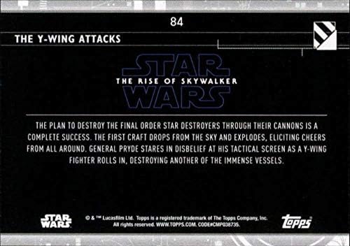 2020 Topps Star Wars The Rise of Skywalker Série 284 O cartão de negociação de ataques Y-Wing