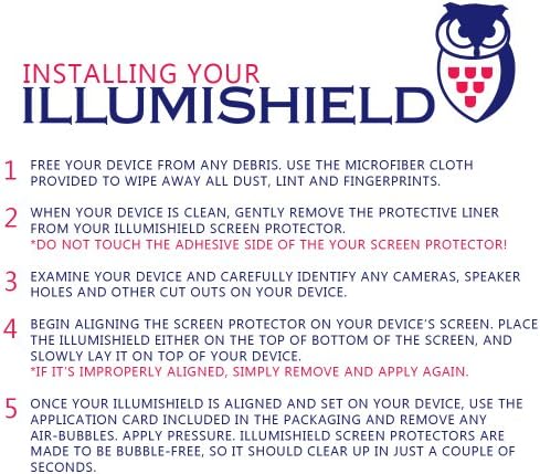 Protetor de tela Illumishield Compatível com Samsung Galaxy Core Clear HD Shield Anti-Bubble e Filme Pet-Fingerprint