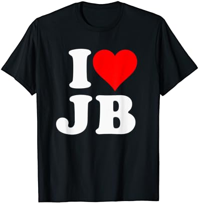 Eu amo camiseta de presente de coração jb