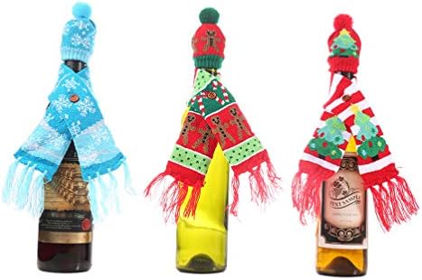 AMOSFUN 2PCS Papai Noel e garrafas de xícara de lenço cobrem Lollipop Candy Candy Bap Centerpieces Decorações