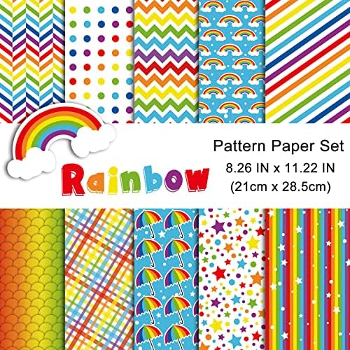 Morcheiong 30 folhas de papel de papel de arco -íris