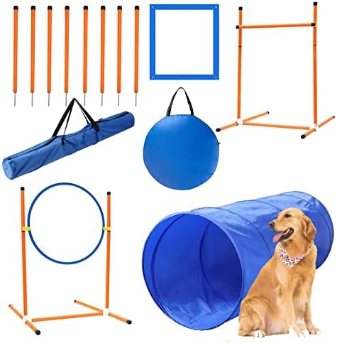 Conjunto de equipamentos de agilidade de cães PLKO, pista de obstáculos para cães de kit de treinamento,