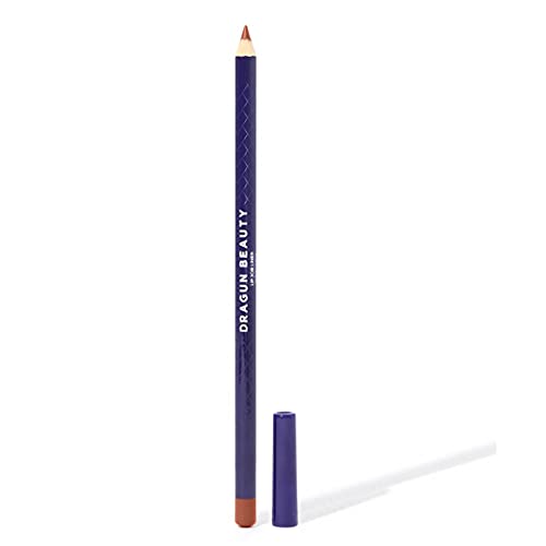 Dragun Beauty Lip Fob Liner, Brown médio, lápis de lábio de contorno de 2,0 cc, lápis lisos, misturáveis ​​e