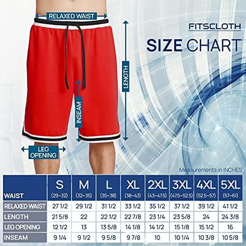 Shorts de basquete masculino com bolsos - malha micro perfurada clássica malha rápida seca ativa