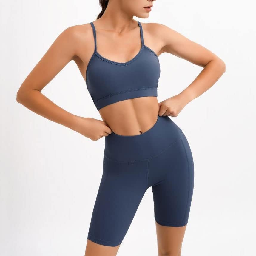 N/A Women Workout Sportswear Gym Fitness Suits Roupas fêmeas Alta cintura Leggings Sport Top Crop Set