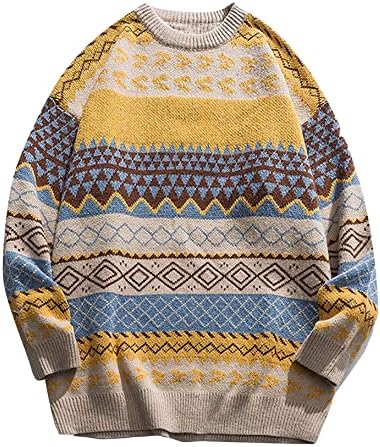 Autumn de outono inverno vintage suéter listrado pulôver moletom de tamanho longo de manga longa de manga