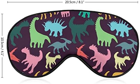 Dinossauros coloridos Padrão Máscara de máscara para o olho de impressão Bloqueando máscara de sono com cinta ajustável