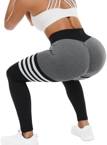 Um treino de levantamento de butt croste croste para mulheres santy boaty de cintura alta calças de ioga scrunch