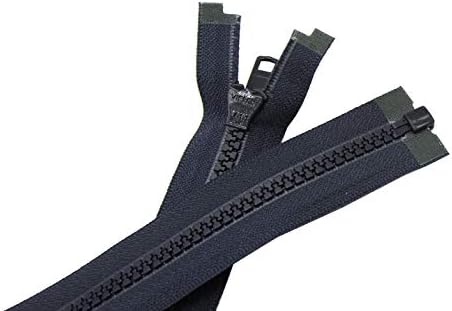 Jaqueta YKK Vislon Zipper, número 5 de plástico moldado separando o fundo 14 a 36 polegadas - peso médio