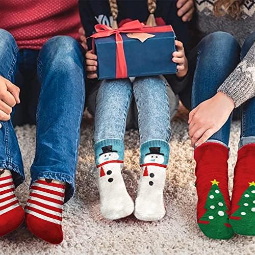 Meias de Natal para Crianças, 5 pares unissex Christmas Crews Socks Winter Divertido Algodão Meias