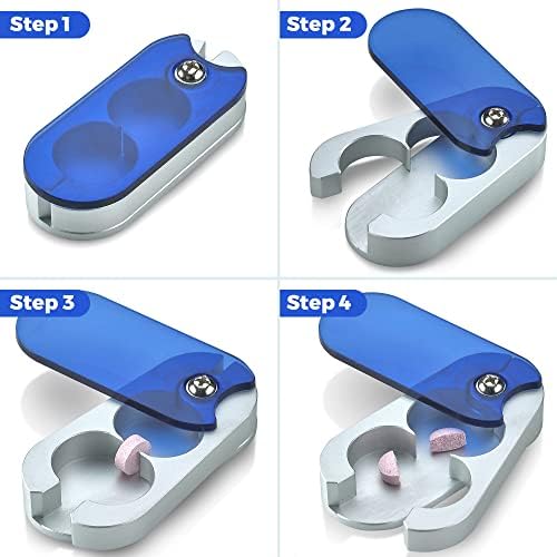 Cortadores de comprimidos com proteção de segurança - alumínio portátil e compacto Slicer para comprimidos