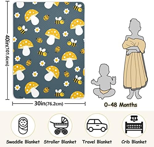 Cobertor de cogumelo de abelha cobertor cobertor de algodão verde para bebês, recebendo cobertor, cobertor