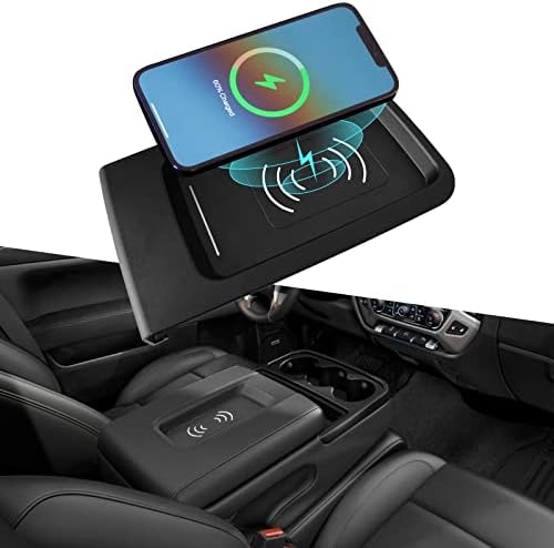 XIPEX FIT 2015-2018 Chevrolet Silverado GMC Sierra Wireless Charger 15W Phone Fast Wireless Bandeja