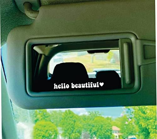 Hello Beautiful V2 Coração espelhado de carro adesivo de decalques de vinil Vinil Trowview Windshield