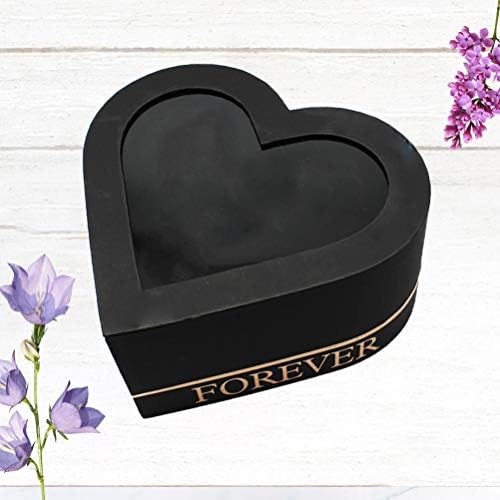Caixa de papel de papel de flor do coração da caixa de presente AMOSFUN Black para data de casamento