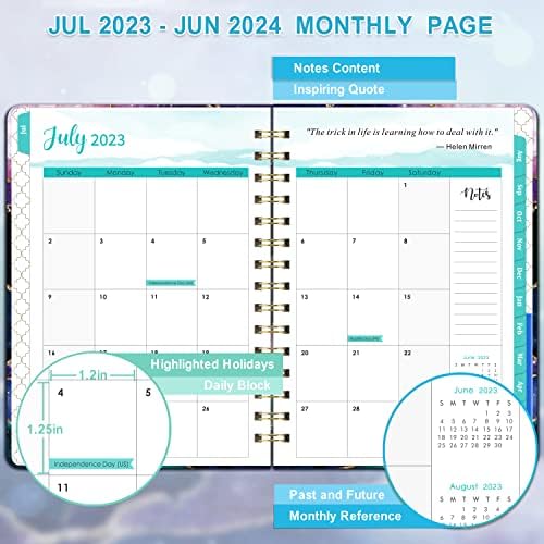 Planejador 2023-2024 - 2023 - Jun 2024, 2023-2024 Planejador acadêmico, 6,3 x 8.4, planejador semanal e mensal