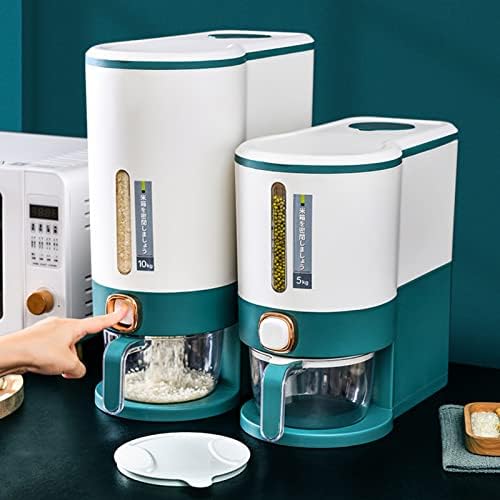 Dispensador de arroz 11/22lbs Farinha e recipiente de armazenamento de cereais com tampa e copo de medição