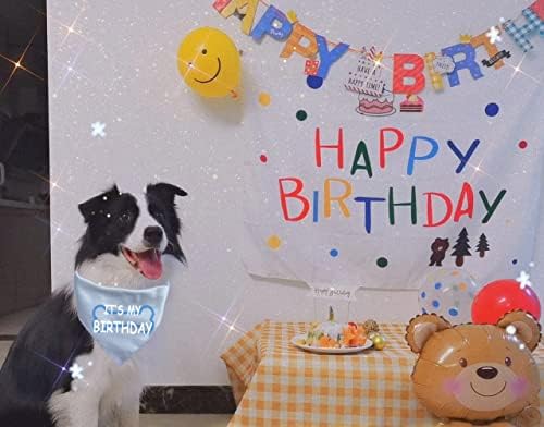 Dog Birthday Bandana Dog Birthday Boy Girl Dog Supplies para Pet Medium Medium Grande