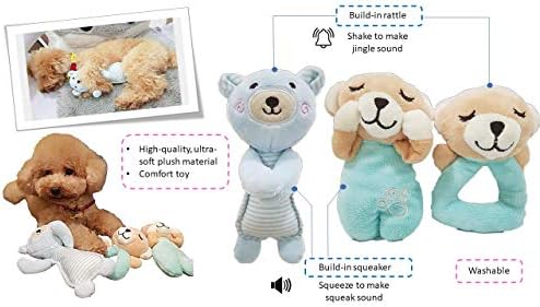 Vlife interativo brinquedo de cachorro com squeaker e jingle sons para filhotes e presentes de aniversário