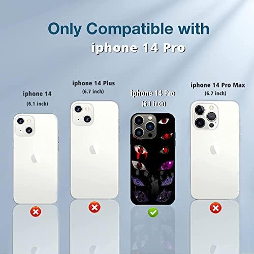 Vauiwiaie compatível com o iPhone 14 Pro Ninjutsu Eyes Phone Case Soft TPU Case não deslizante à prova de choque