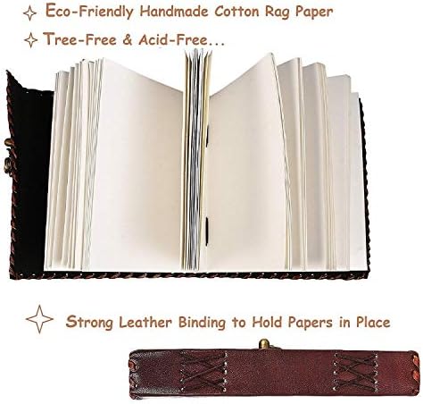 RKH Made Handmade Large 8 Releved Leather Journal Celtic Stone Blank Diário Personal Notebook Reabilável