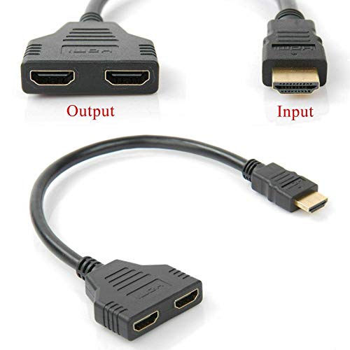 Adaptador de divisor HDMI Cabo - HDMI Splitter 1 em 2 fora HDMI Male para HDMI duplo 1 a 2 Way para HDMI