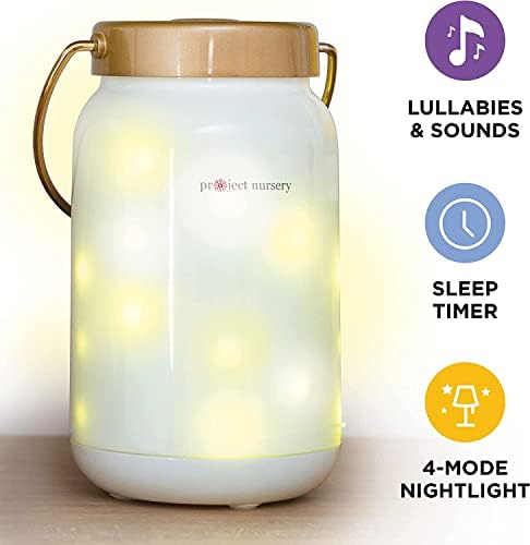 Projeto Nursery Dreamweaver Firefly jar noite luz e som com timer de sono ajustável, volume ajustável,