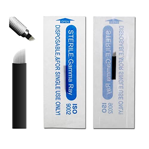30pcs Disponíveis A agulhas de microblading de sobrancelha, 0,18 mm 9 pinos de maquiagem permanente de