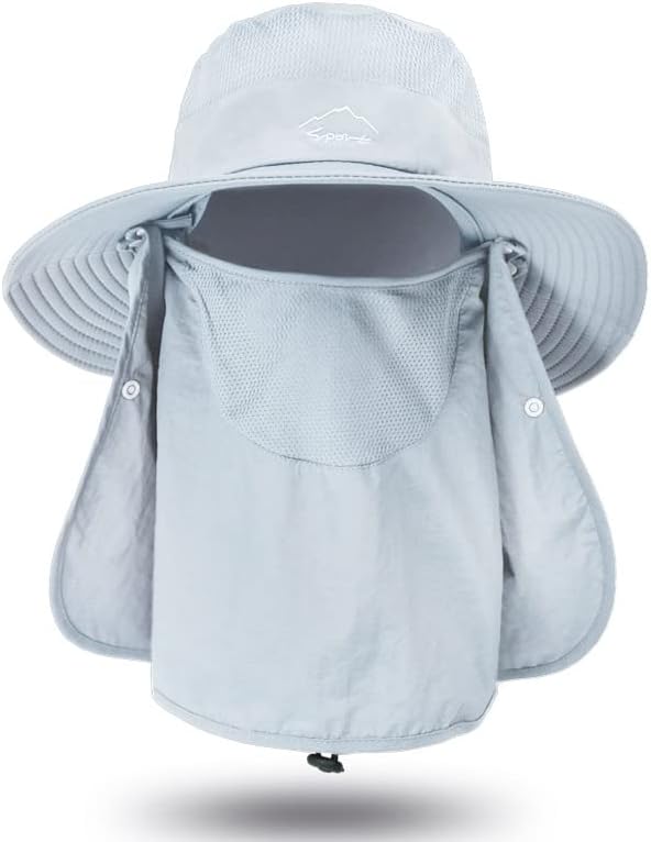 Chapéu de sol para homens larga larga 2 em 1 upf50+ chapéu de pesca, chapéu de balde de proteção