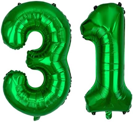 SHIKUER Número 31 balões de 32 polegadas Alfabeto de balão digital 32 polegadas Balões de 31º aniversário