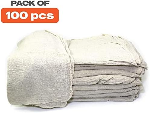 Toalhas de loja de espontola, limpeza natural de limpeza de 100pcs, 14 x14 toalhas algodão comercial/industrial)
