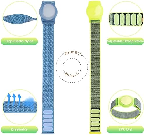 2 pacote de pulseira para Airtag Kids, pulseira GPS para crianças compatíveis com Apple Air Tag, Nylon relógio